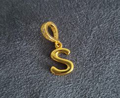 Silber Charm Buchstabe S (goldfarbig) +Garantie