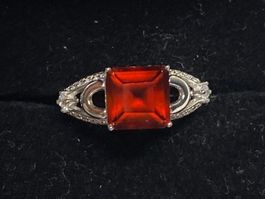 Echter Granat Ring Grösse verstellbar 925 Silber