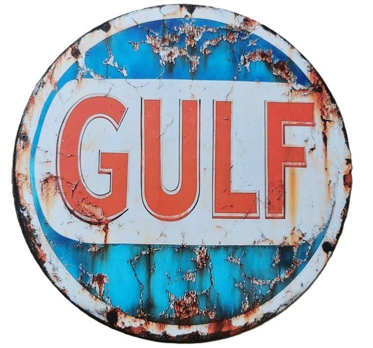 Gulf Oil Insegne: GULF  - Blechschild  (neu/OVP) – Nuovo e nell'imballaggio originale da Wilen b. Wollerau venduto da morethanmusic