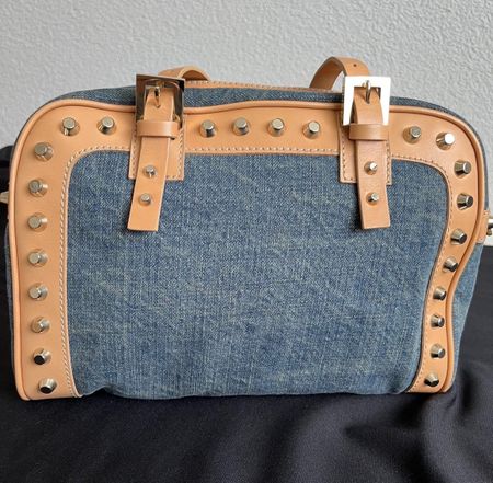 FENDI Handtasche Jeans-Leder-Look