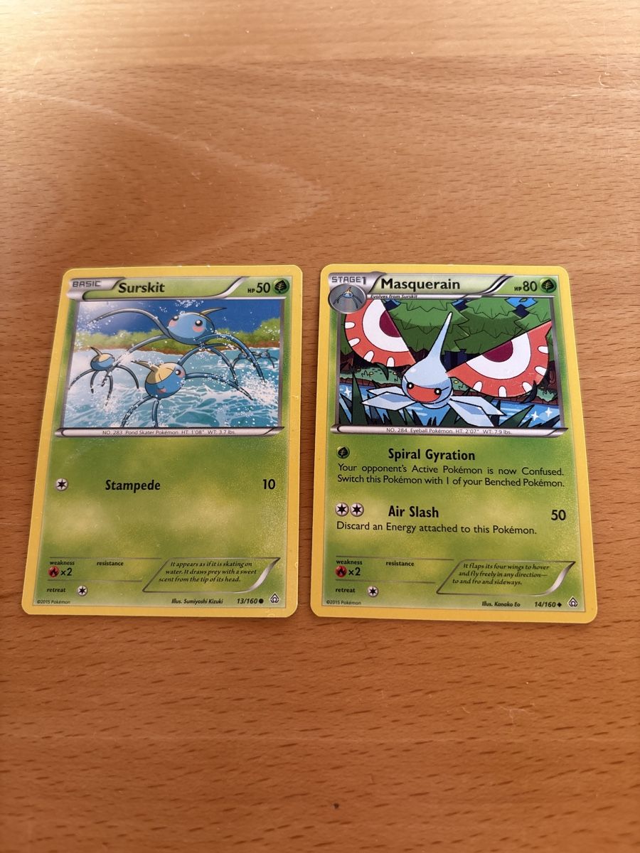 Pokémon Cartes à collectionner: 2 Pokemon Karten: Surksit & Masquerain – D'occasion à Balsthal par Sven.sch