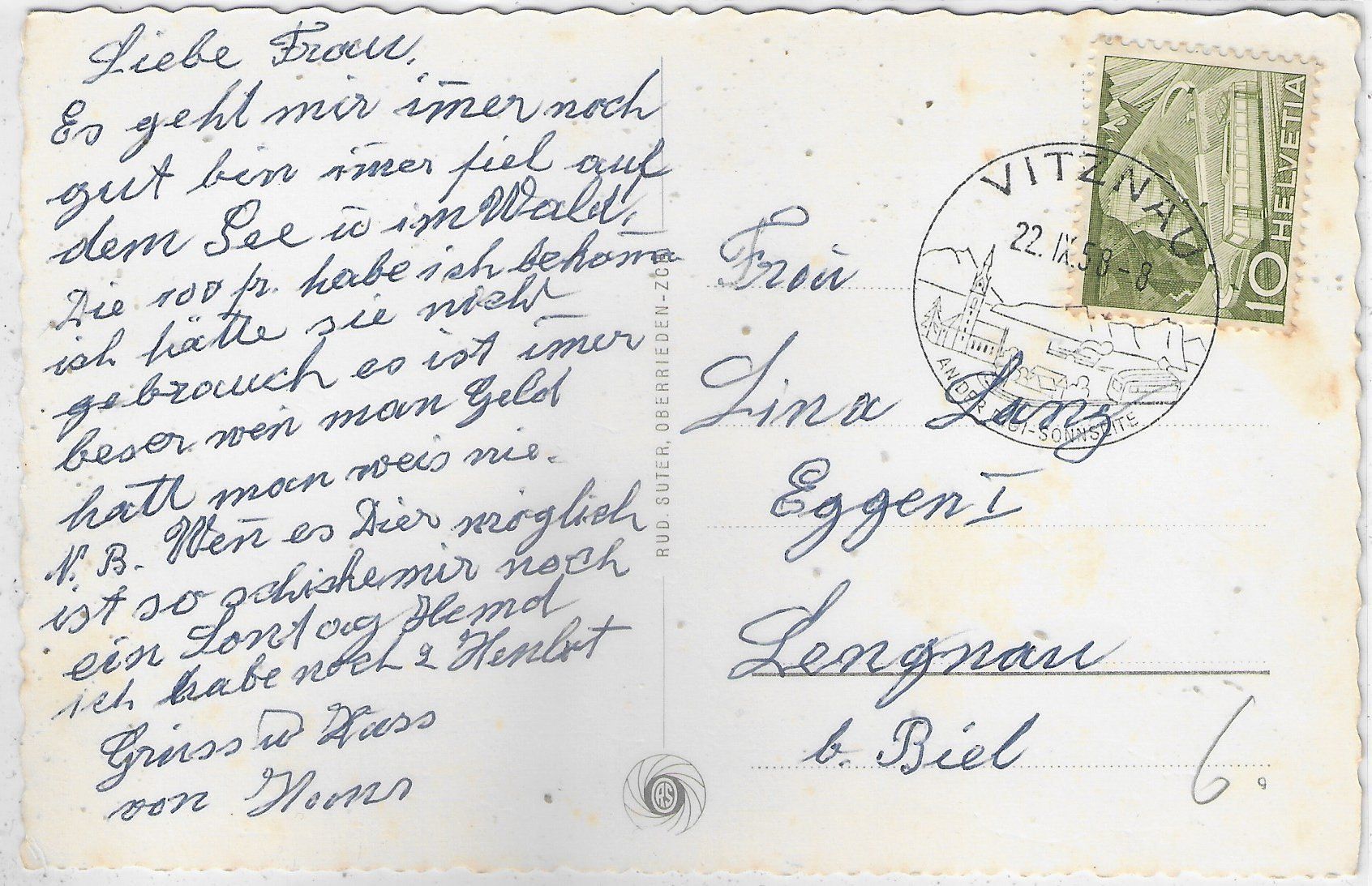 Cartoline postali: Vitznau - Ferienheim S.M.U.V. – Usato da Ettingen venduto da Kartenplanet 1