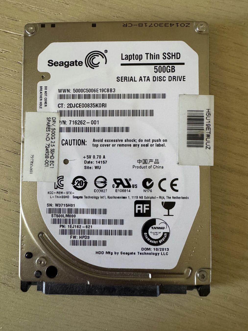 Seagate Dischi rigidi: Seagate Laptop Thin SSHD, 500GB, SATA, 2.5" – Usato da Bern venduto da Bergi2000