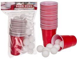 Trinkspiel/Beer Pong / 15 Kugeln und 22 Becher à 550 ml