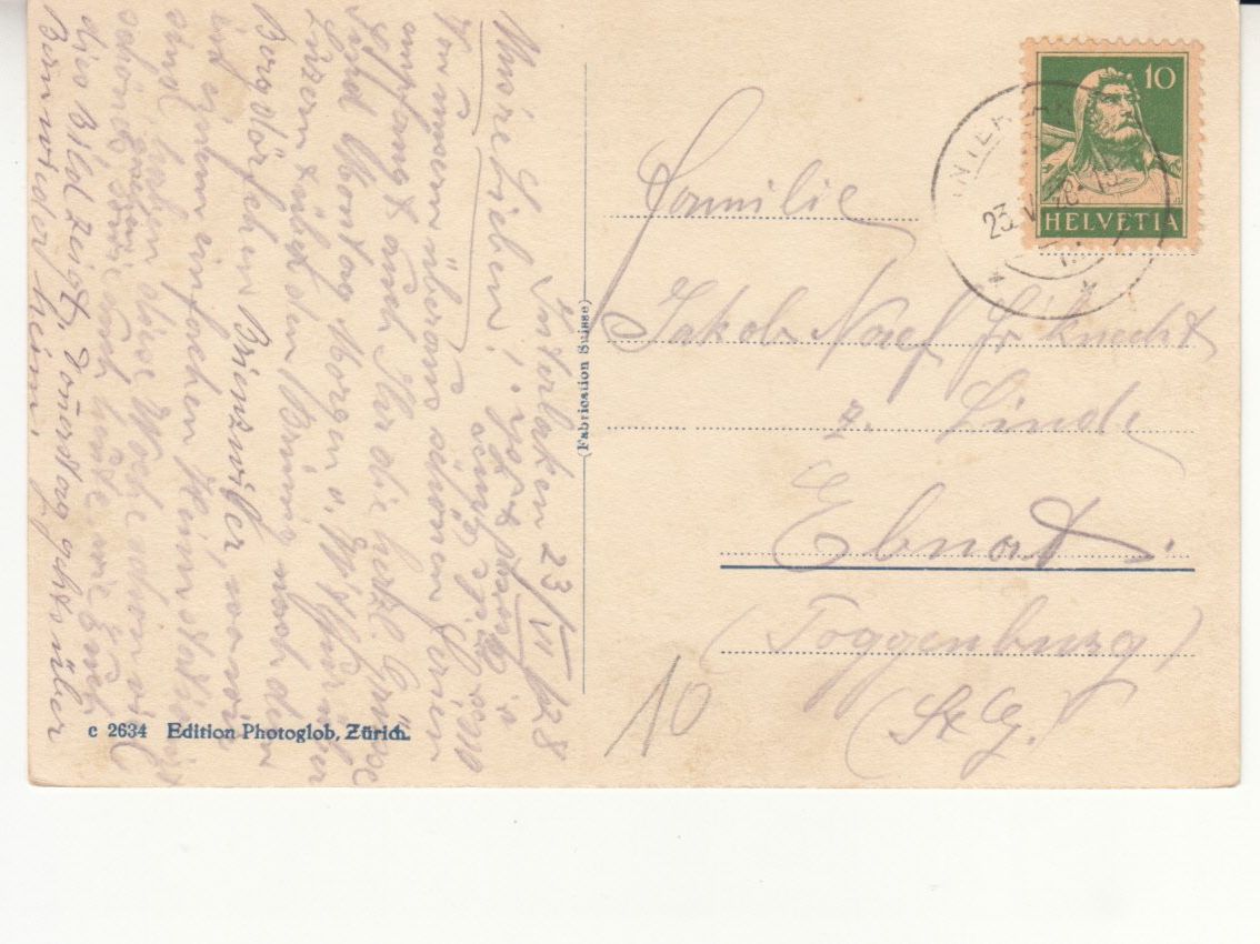 Cartoline postali: Interlaken 1928 – Usato da Bürglen TG venduto da StampGraf 1