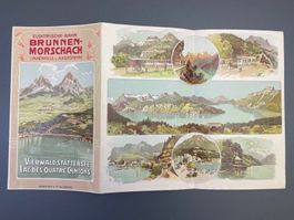 Litho Elektrische Bahn Brunnen Morschach Hotel Axenfels 1910