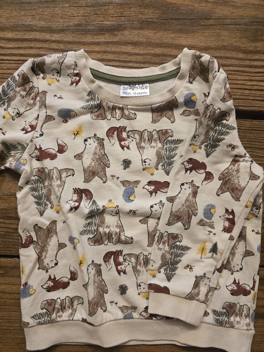 Pullover & Sweatshirts: So Cute Pullover Waldtiere Grösse 92 beige gemustert – Neu (gemäss Beschreibung) aus Reutigen von Werren05