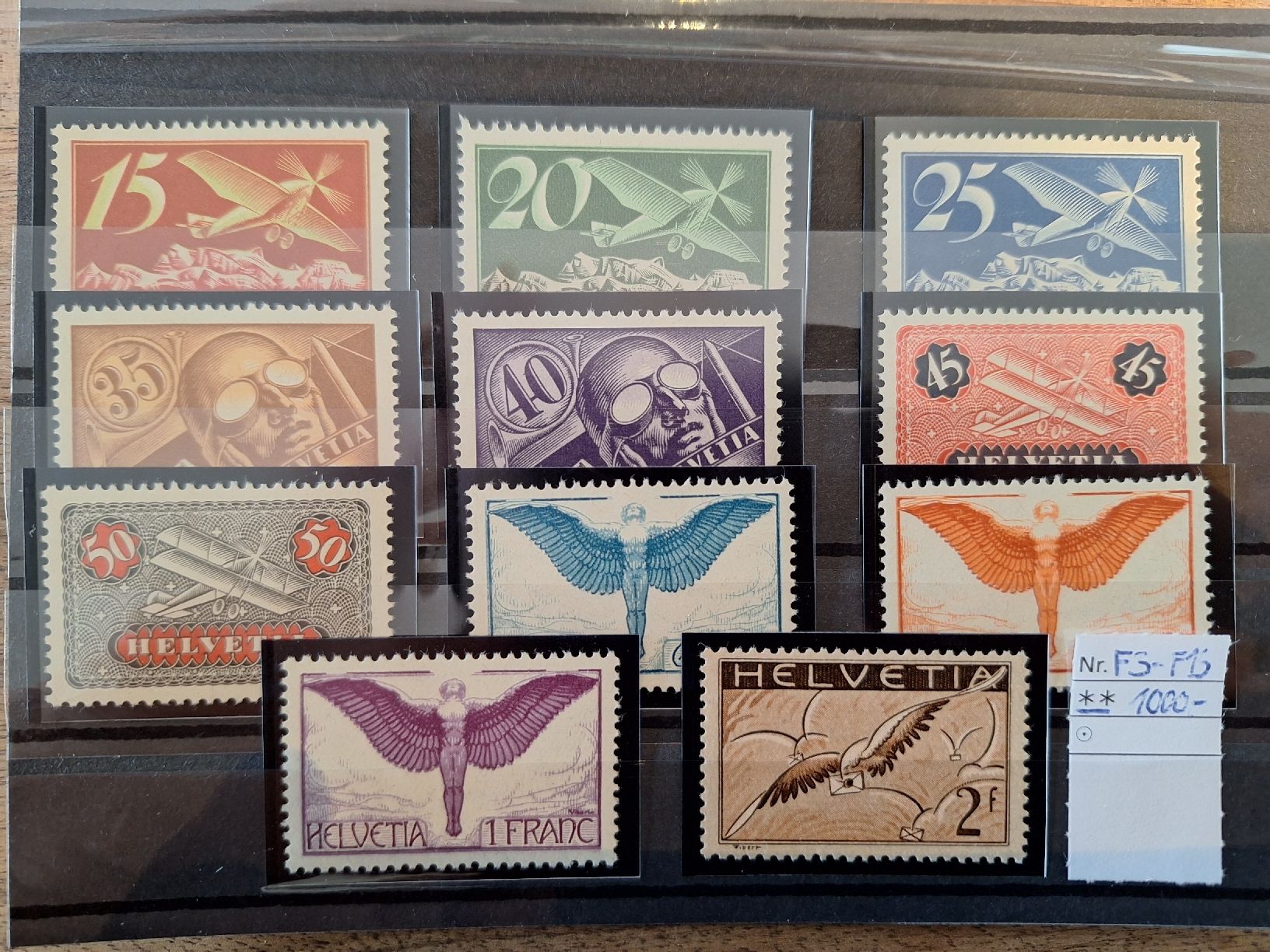 Alle Briefmarken: Flugpost F3 - F13 **  Kat. 1000.- – Gebraucht aus Balgach von SIMEON27