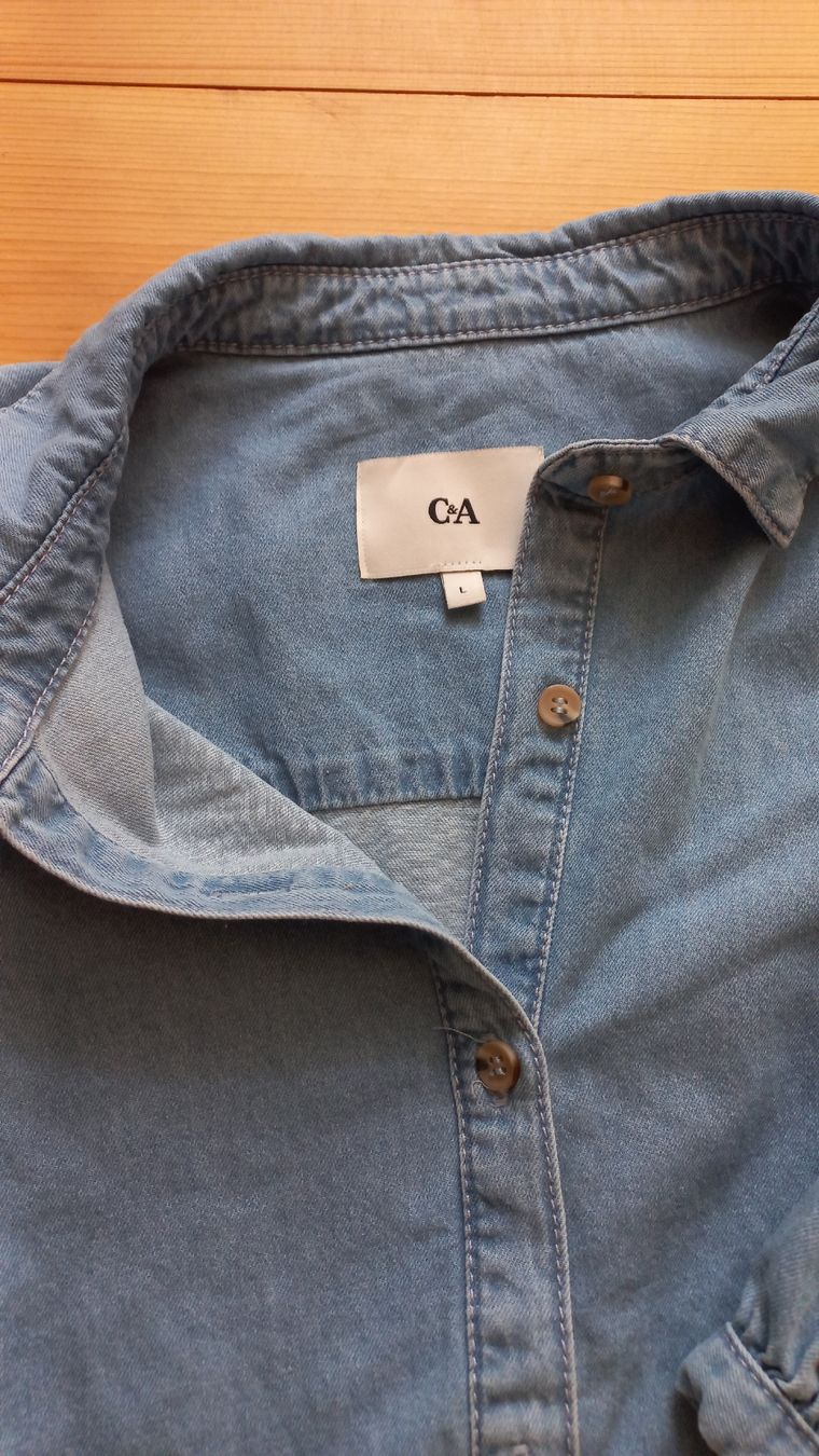 C&A Camicette: c&a jeanshemd mit puffärmeln (L) – Nuovo (secondo la descrizione) da Buus venduto da ZinaidaR 1