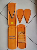 Lot mandoline & râpes Börner Germany orange — 5 pièces