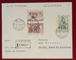 VATIKAN MONS. KRIEG SCHWEIZERGARDE TIZIAN RORSCHACH FDC 1976