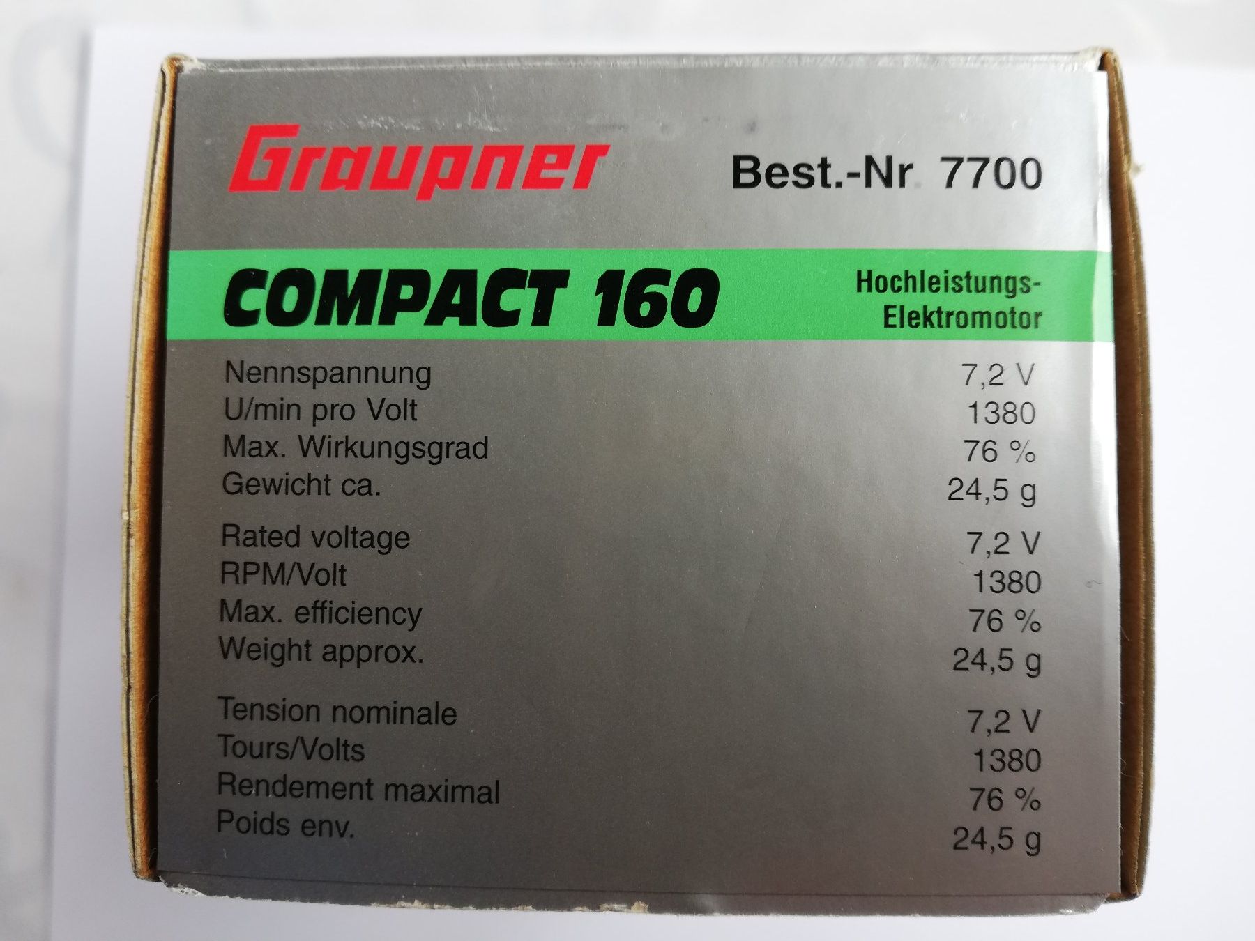 Graupner RC Modellbau: Graupner COMPACT 160 Brushless-Motor 7,2V – Neu und originalverpackt aus Flüh von AMS-Modellbau 1