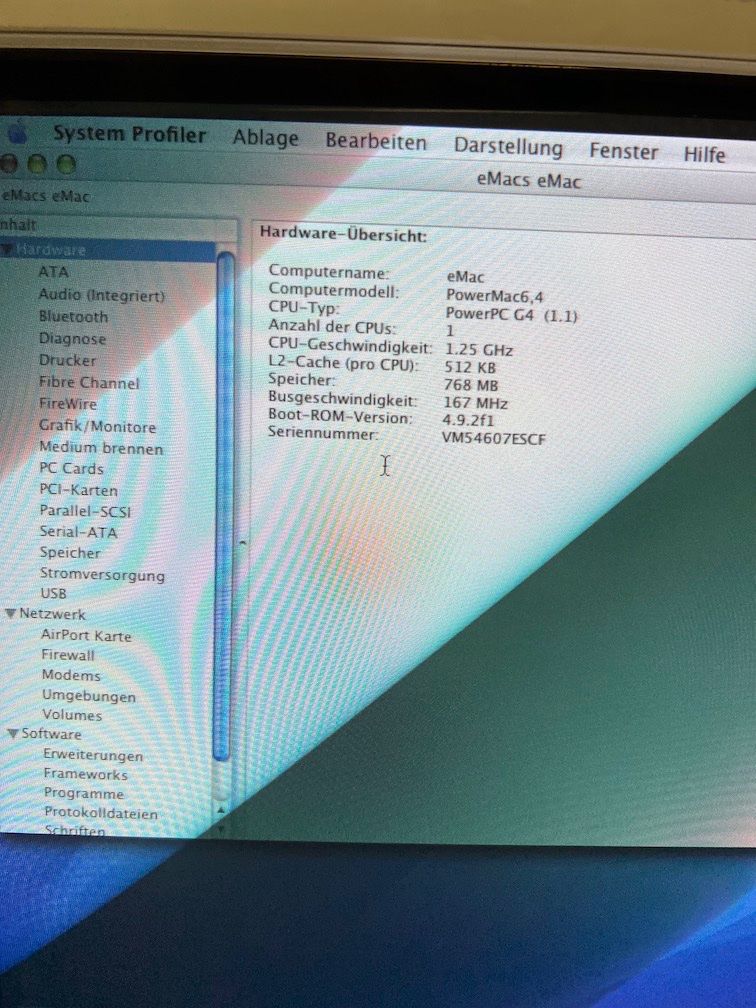 Apple PC: eMac Model A1002 1.25 GHz Power PC G4 768 MB RAM – Usato da Steckborn venduto da rboelsterli 3
