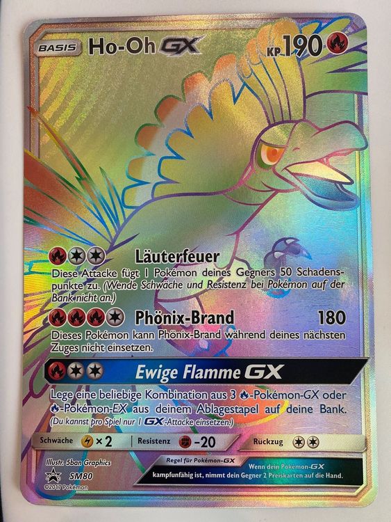 Pokemonkarte HoOh GX Rainbow XXL Acheter sur Ricardo
