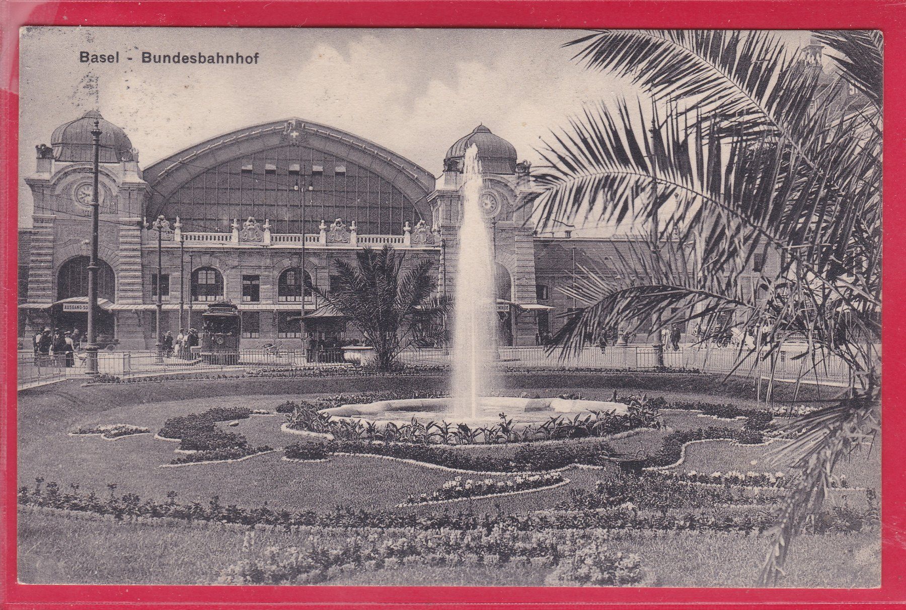 Cartoline postali: BASEL - BUNDESBAHNHOF, 15.2.1913 – Usato da Oberrieden venduto da Gebirgsstelze