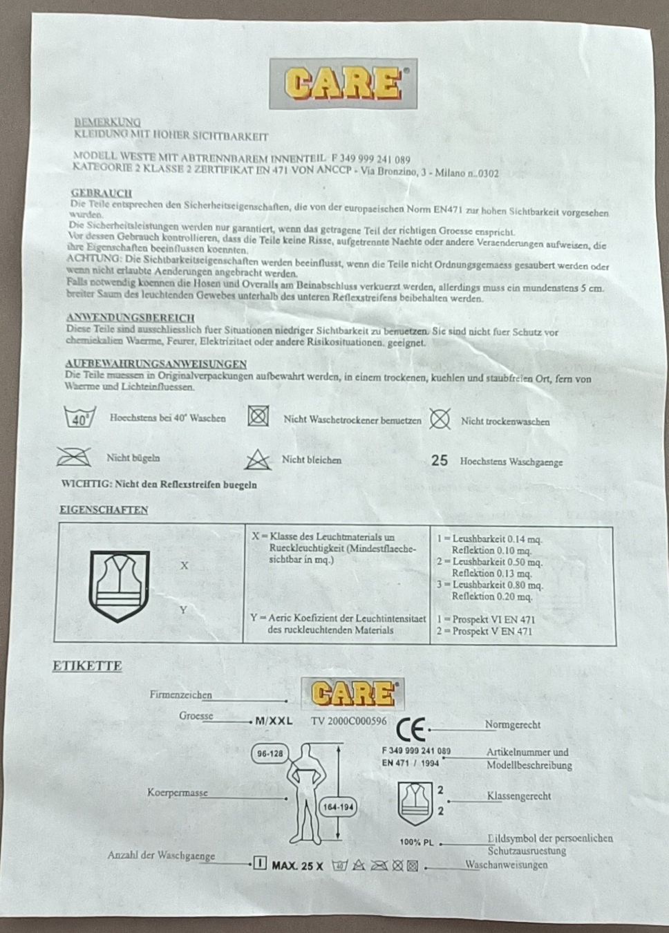 Uniformes: Schutzweste – Neuf avec emballage d'origine à Niederrohrdorf par privat23 2