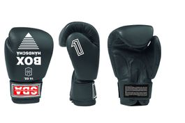 Boxhandschuhe Leder  schwarz HÄNDSCHÄ 16 OZ. NEU ! + Zubehör