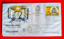 VATIKAN AEROGRAMM FLUGPOST PAPST ROM MANILA PHILIPPINEN 1981