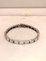 Vintage 925er Silber Unisex Armband, Perlmutt Top