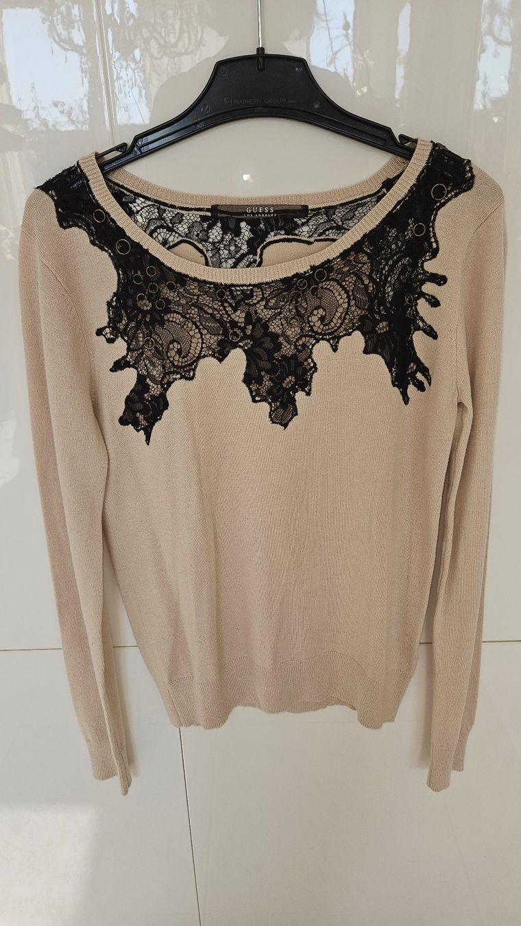 Guess Maglioni & Felpe: Pullover von Guess Gr. 36 Beige mit Schwarzer Spitze – Usato da Gossau ZH venduto da Goes05 4