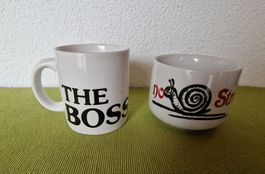 2 originelle Tassen  -  THE BOSS  -  no Stress
