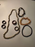 Schmuckset Halskette Armbänder und Ringe gemischt gebraucht