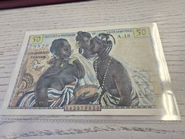 Banknote 50 Francs AOF und Togo Institut d'Emission