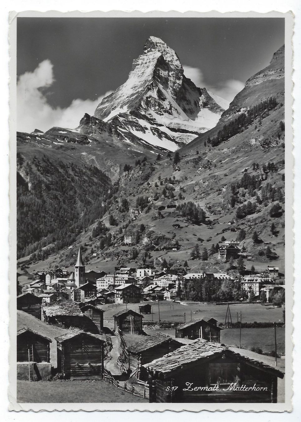 Alle Briefmarken: 1946 Ansichtskarte von Zermatt mit passendem Kurortstempel – Gebraucht aus Morgarten von mech58 1