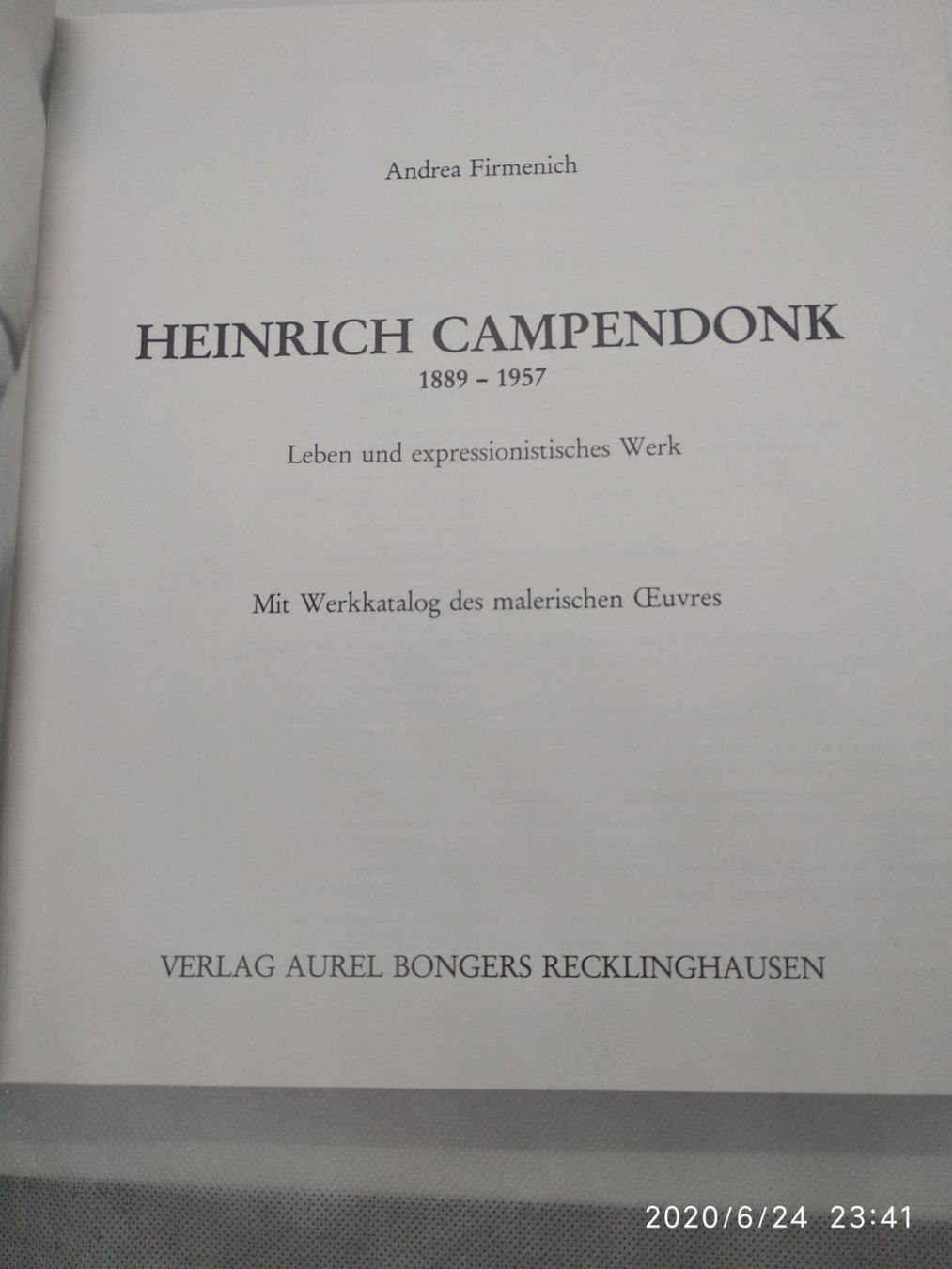 Libri: HEINRICH CAMPENDONK WERKKATALOG – Usato da Goldach venduto da Gaip 8