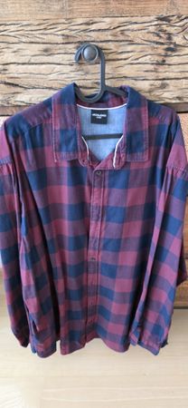 Jack & Jones Hemd Karo Rot/Blau Grösse 3XL