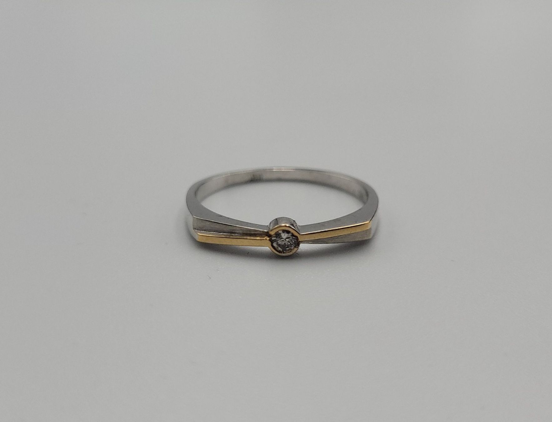 Anelli: 18 Karat 750 Bicolour Gold Ring Mit Diamant – Usato da Wald ZH venduto da Dasilver 1