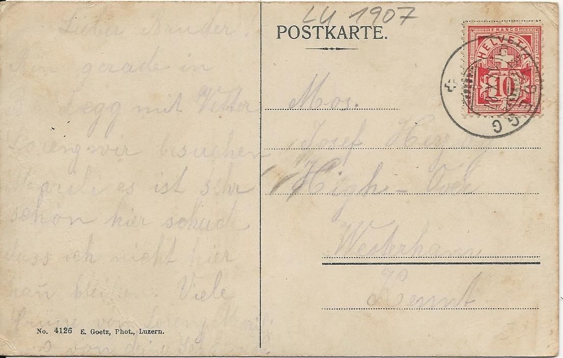 Ansichtskarten: Baldegg LU Töchter Institut 1907 sehr gut erhalten – Neu (gemäss Beschreibung) aus Ennetmoos von Ambuman 1
