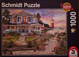 1000er Puzzle "Strandhaus", neuwertig, komplett