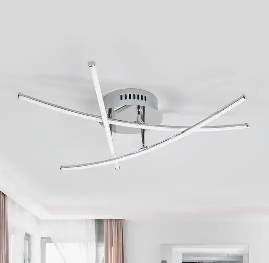 Kronleuchter & Deckenlampen: AKTION LED-Deckenlampe Yael, chrom, 3 Stäbe – Neu und originalverpackt aus Basel von Seifehuesli 1