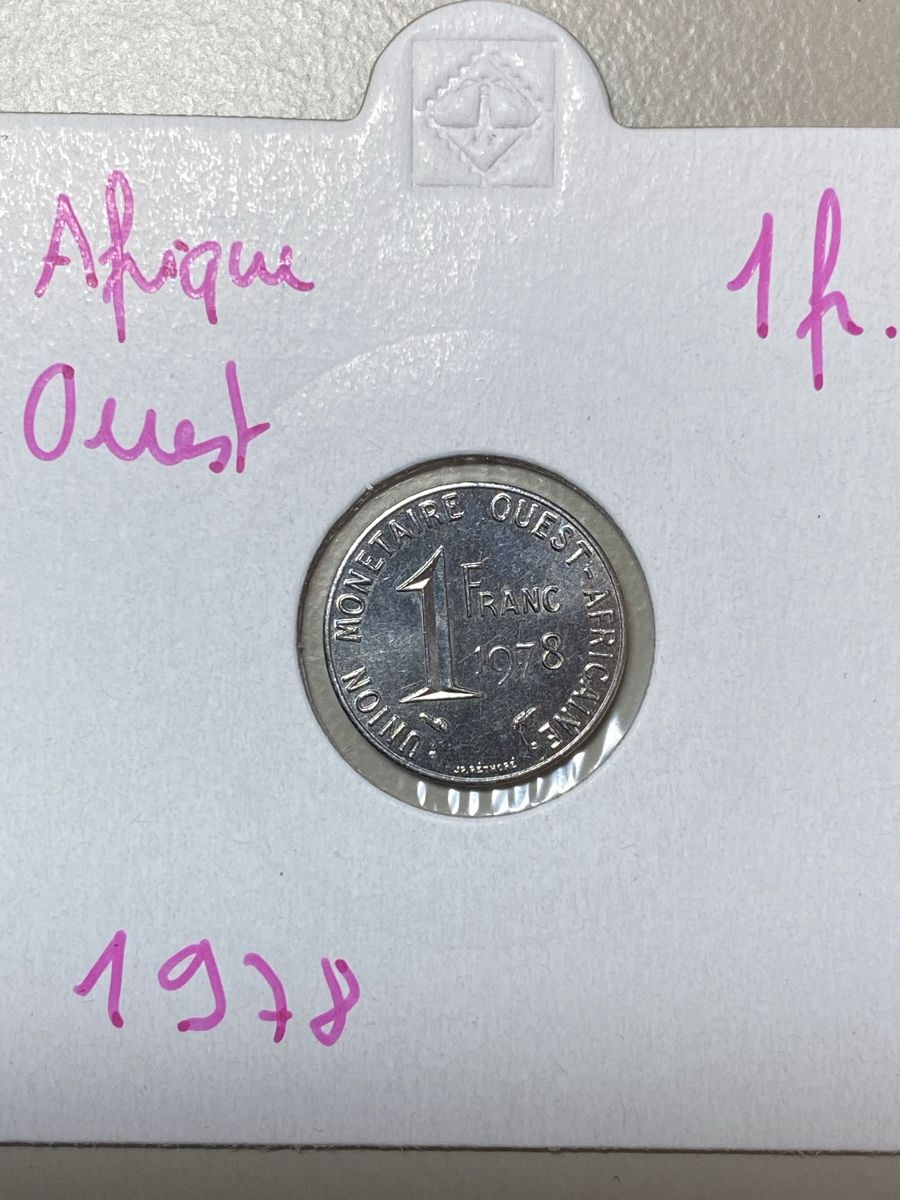 Alle Münzen: Afrique de l'Ouest - 1 franc - 1978 – Gebraucht aus Payerne von Mike1682