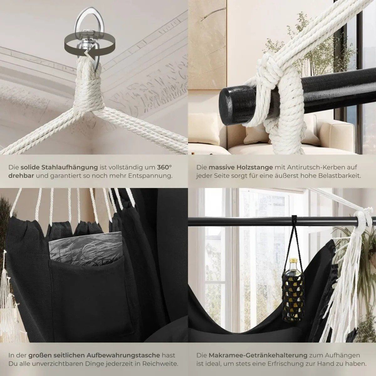 Poltrone pensili da giardino: Hängesessel Boho Style Belastbarkeit 150kg SANDIRA – Nuovo e nell'imballaggio originale da Lachen SZ venduto da sw3zzy 4