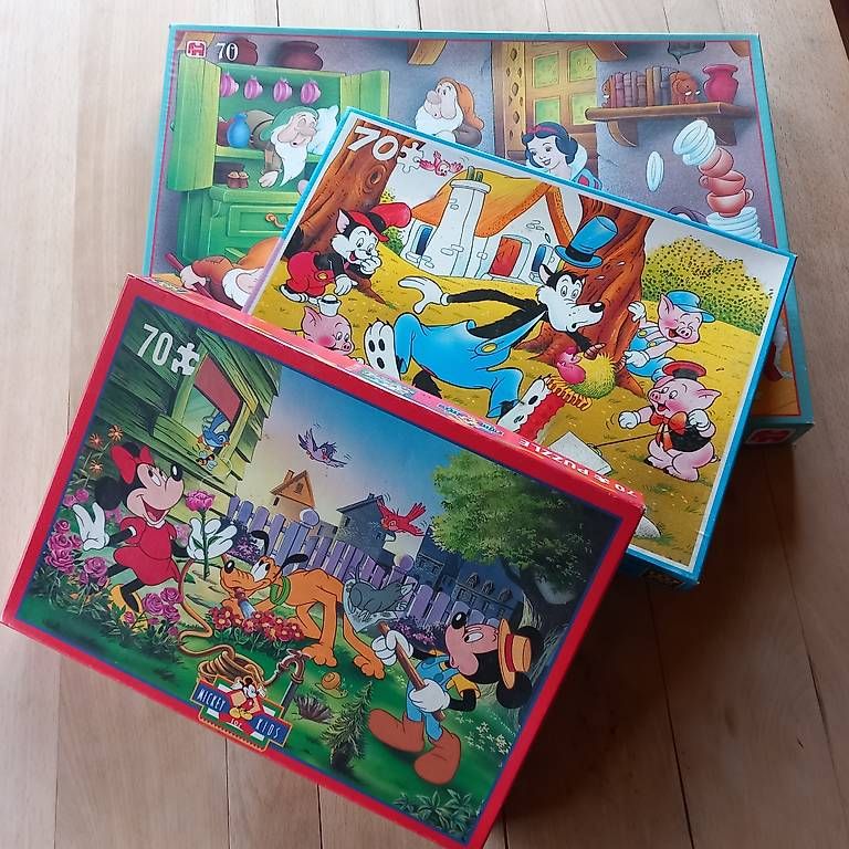 Disney Puzzle: 3 Puzzles für Kinder: Schneewittchen, Mickey Mouse, Wolf – Usato da Ebnat-Kappel venduto da blazzi