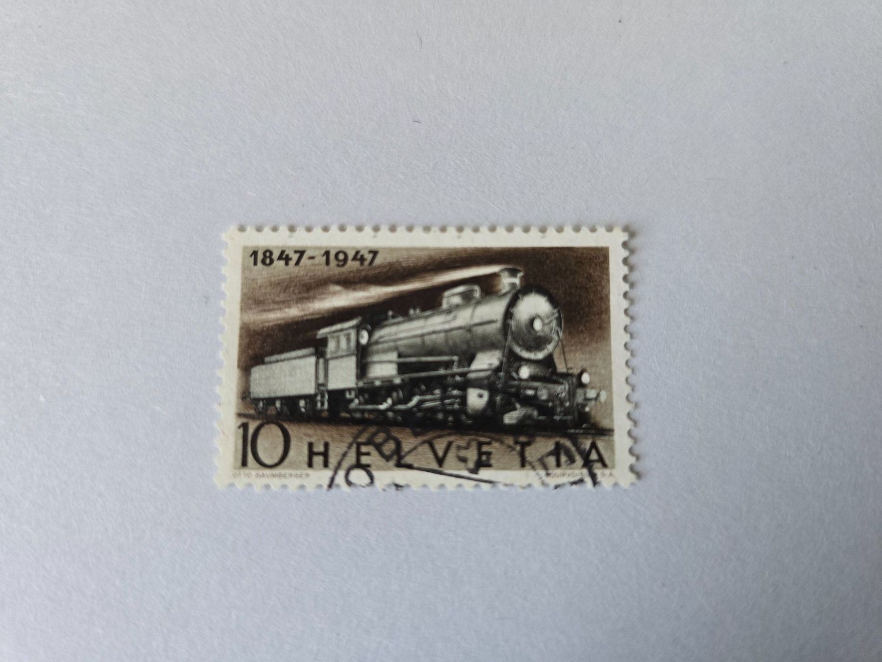 Tutti i francobolli: 100 Jahre Schweizer Eisenbahnen 1947 – Usato da Schaffhausen venduto da rober77