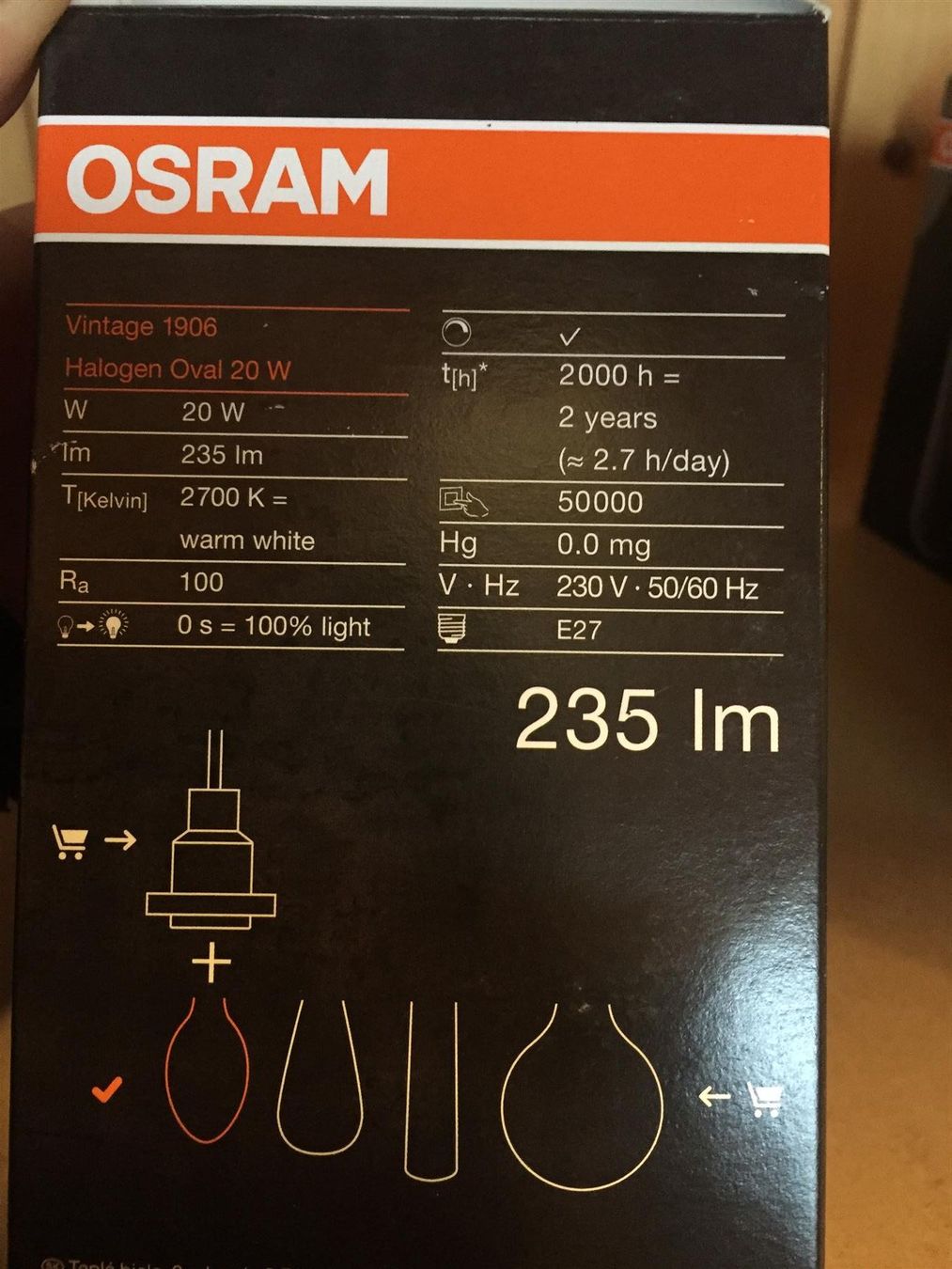 Lampadine & Illuminazione: Halogen Osram Vintage E27-355 – Nuovo e nell'imballaggio originale da Recherswil venduto da paulchen09 1