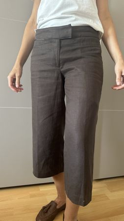 Pantalons H&M femme taille 34 marron lin bon état