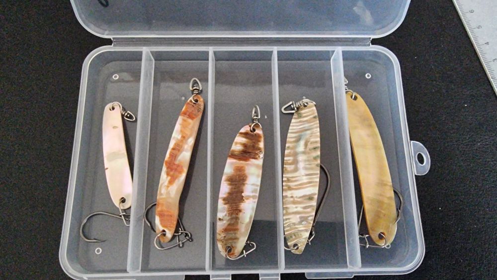 Perlmutt Perlmuttspangen Set Löffel Schlepplöffel Seeforelle (Gebraucht ...