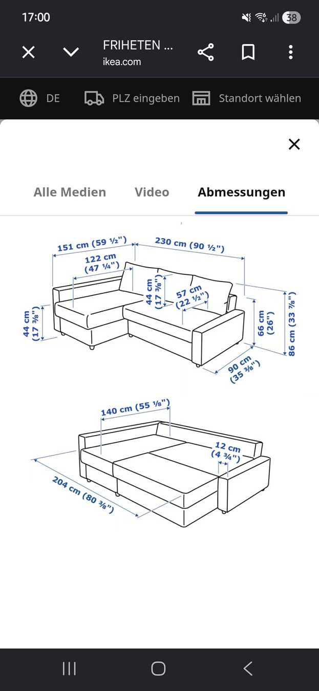 Ikea Sofas: Bettsofa – D'occasion à Kallnach par car_v57g 5