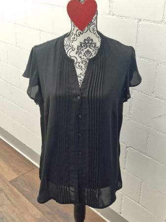 Damen Bluse Yessica schwarz mit Knopfleiste Gr 42 gebraucht