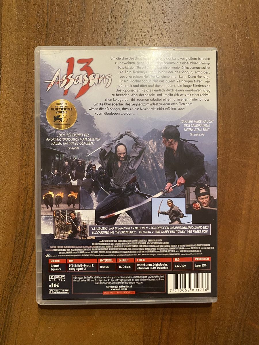 Tutti i DVDs: 13 Assassins DVD – Usato da Thunstetten venduto da Virus_33 2