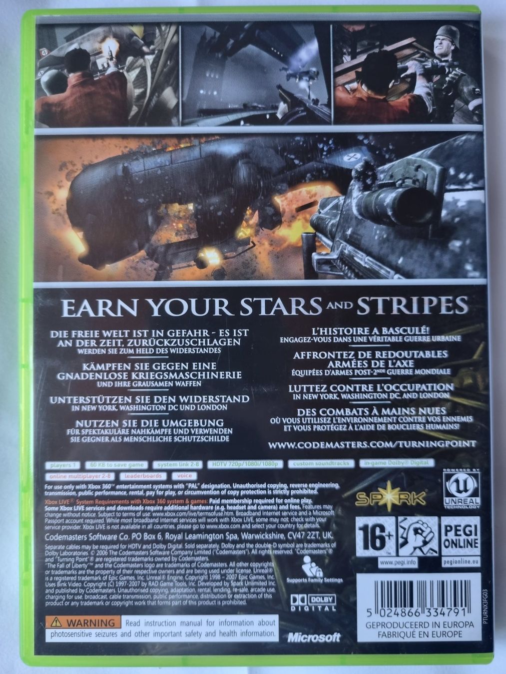 Spiele: XBOX360 Turning Point Fall of Liberty – Gebraucht aus Grabserberg von  1