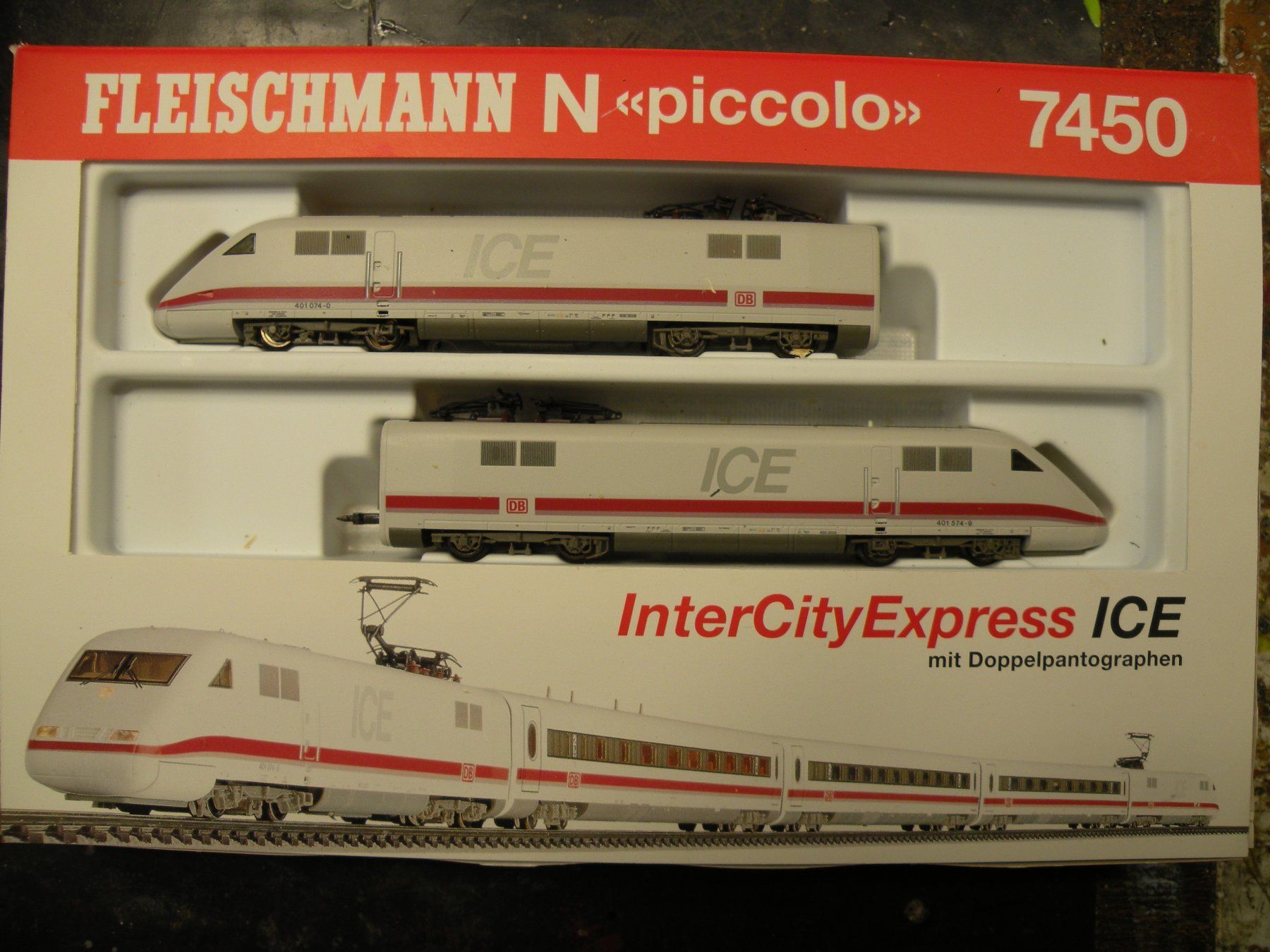 Fleischmann Modellini di ferrovie: Fleischmann N ICE 7450 InterCityExpress, komplett! – Usato da Steffisburg venduto da loki36