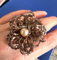 🟢 NEUF bague tissée en perles / Perlenring NEU Handarbeit