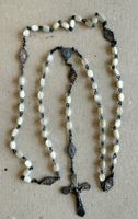 🟡antiker Rosenkranz mit Kreuz Anhänger - religiöses Relikt