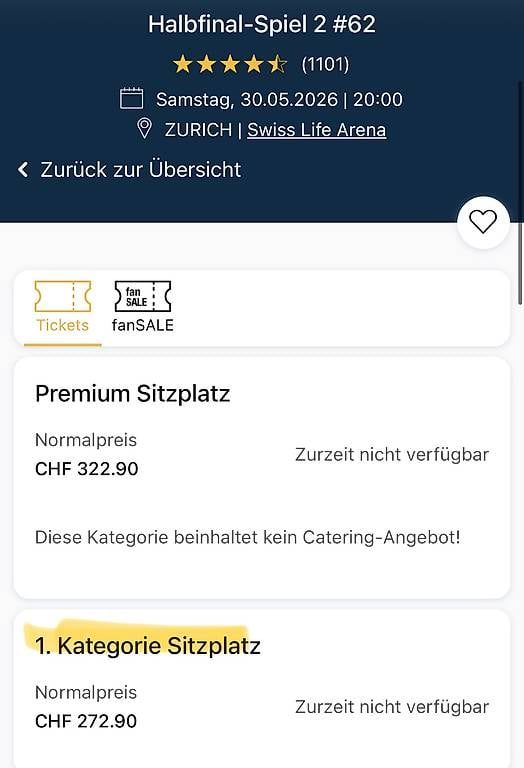 Biglietti: 2 Tickets Halbfinal Kanada-Finnland – Usato da Gümligen venduto da buzzi84