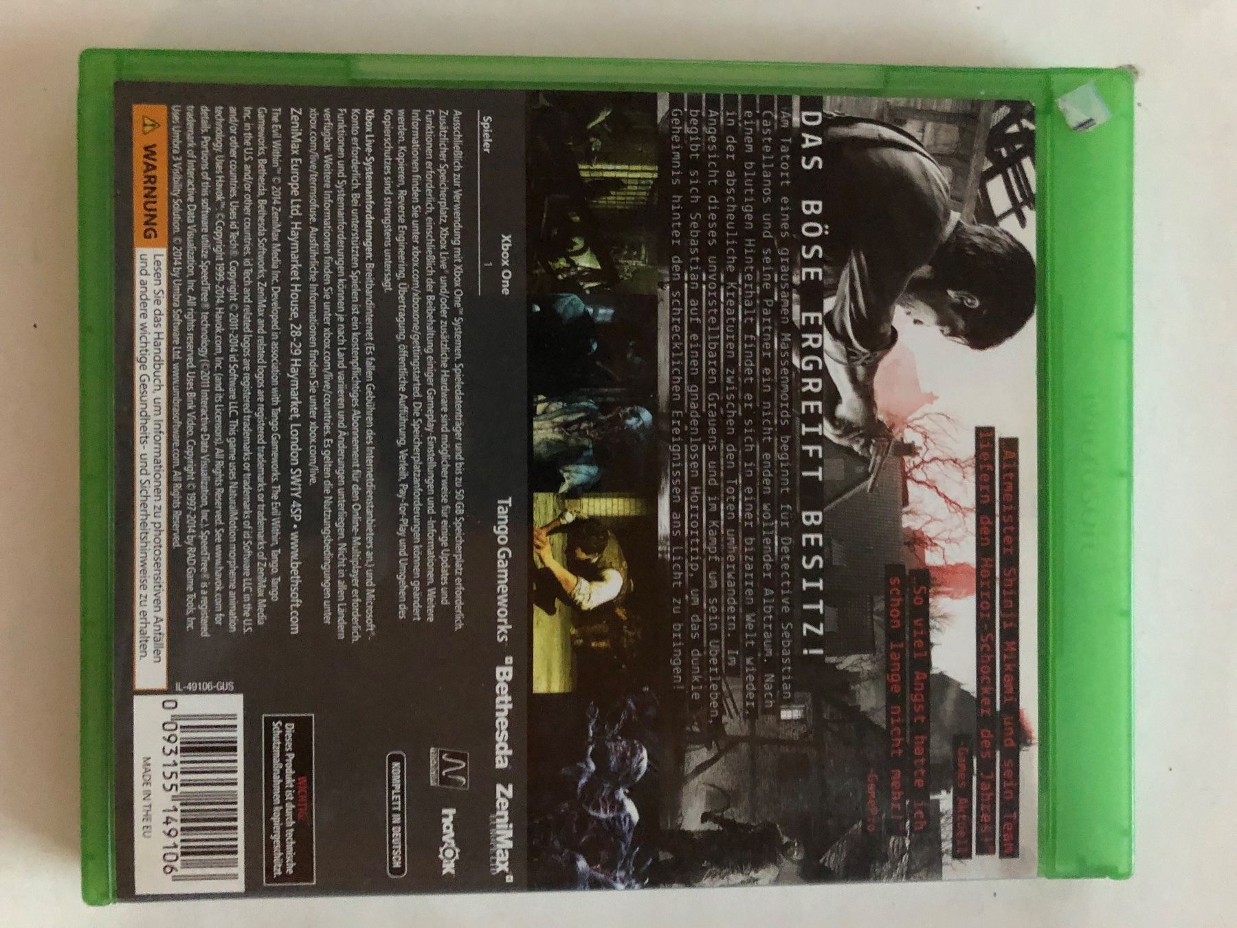 Microsoft Jeux: The Evil Within für Xbox One – D'occasion à Kestenholz par Mad18 1